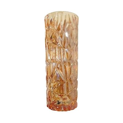 Gold cut-glass cylinder vase