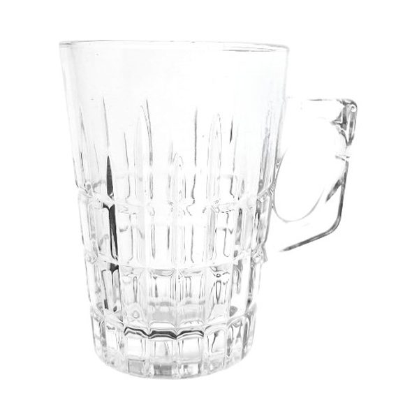 Cut-pattern glass tea mug, 130ml