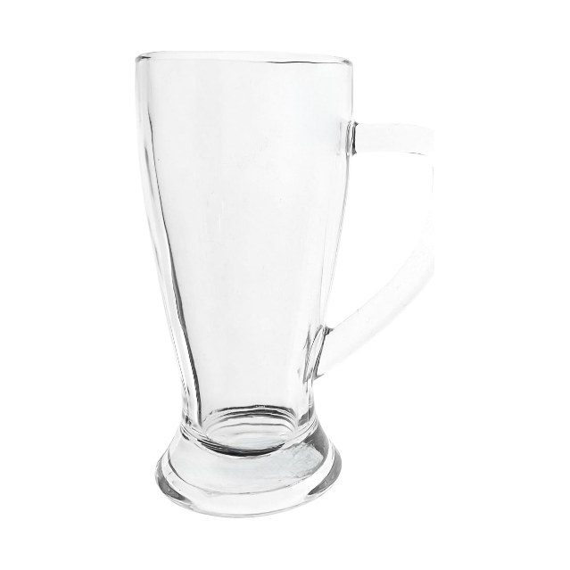Footed glass beer mug 430ml