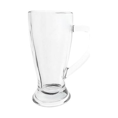 Footed glass beer mug 430ml