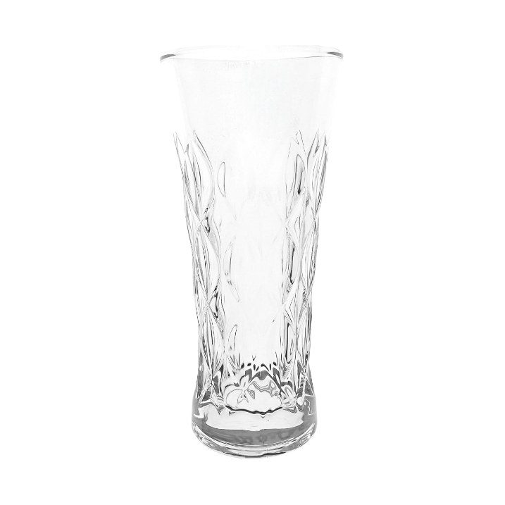 Cut-Pattern Clear Glass Vase