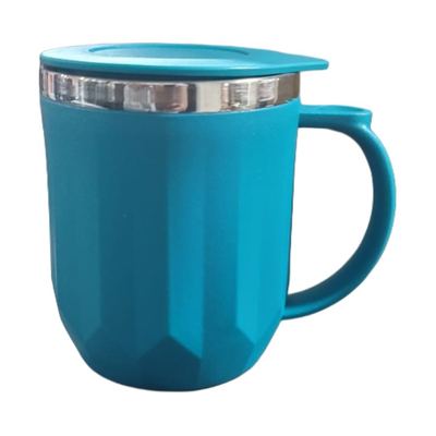 Insulated steel mug with lid