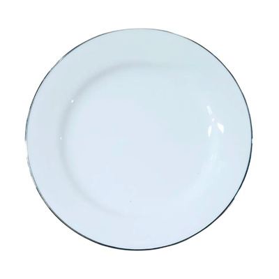 White Silver-Rim Bread & Butter Plate
