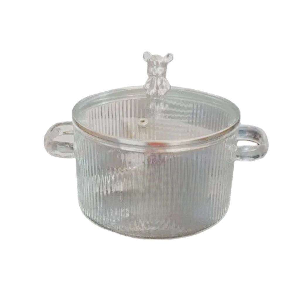 Glass Saucepan With Bear Lid