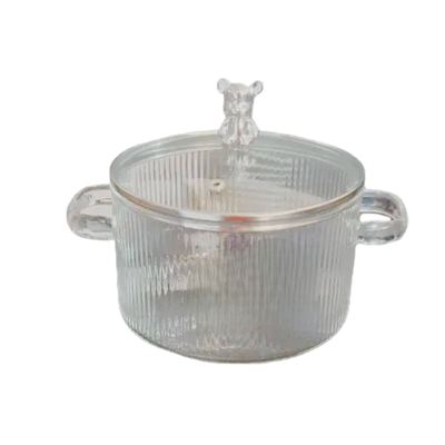 Glass Saucepan With Bear Lid