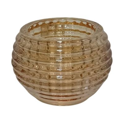 Amber gold ribbed glass vase