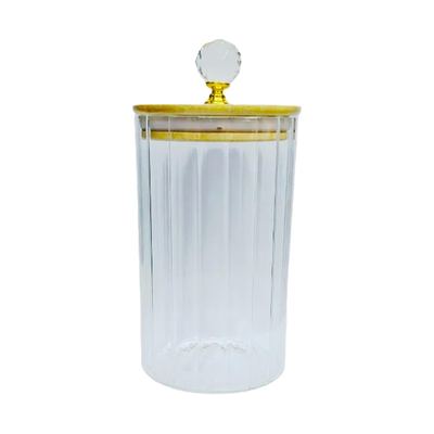 Ribbed Glass Storage Jar, Large