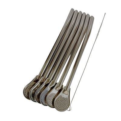 Stainless Steel Straw Spoons, 7-Piece Set