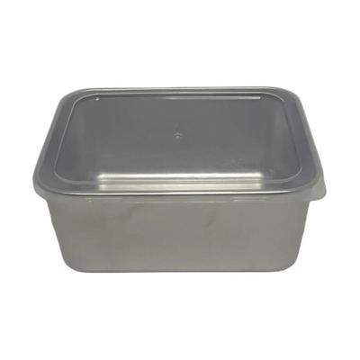 Small stainless steel food container with lid