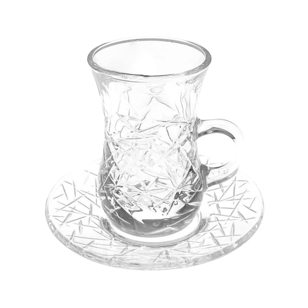 TCF053/L12 GLASS CUP & SAUCER 12PCS