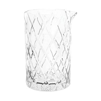 Diamond-cut glass cocktail mixing glass