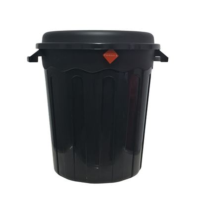 25L Black Plastic Barrel Bucket with Lid