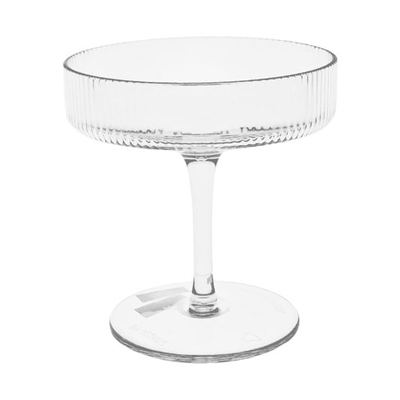 Polycarbonate ribbed champagne coupe