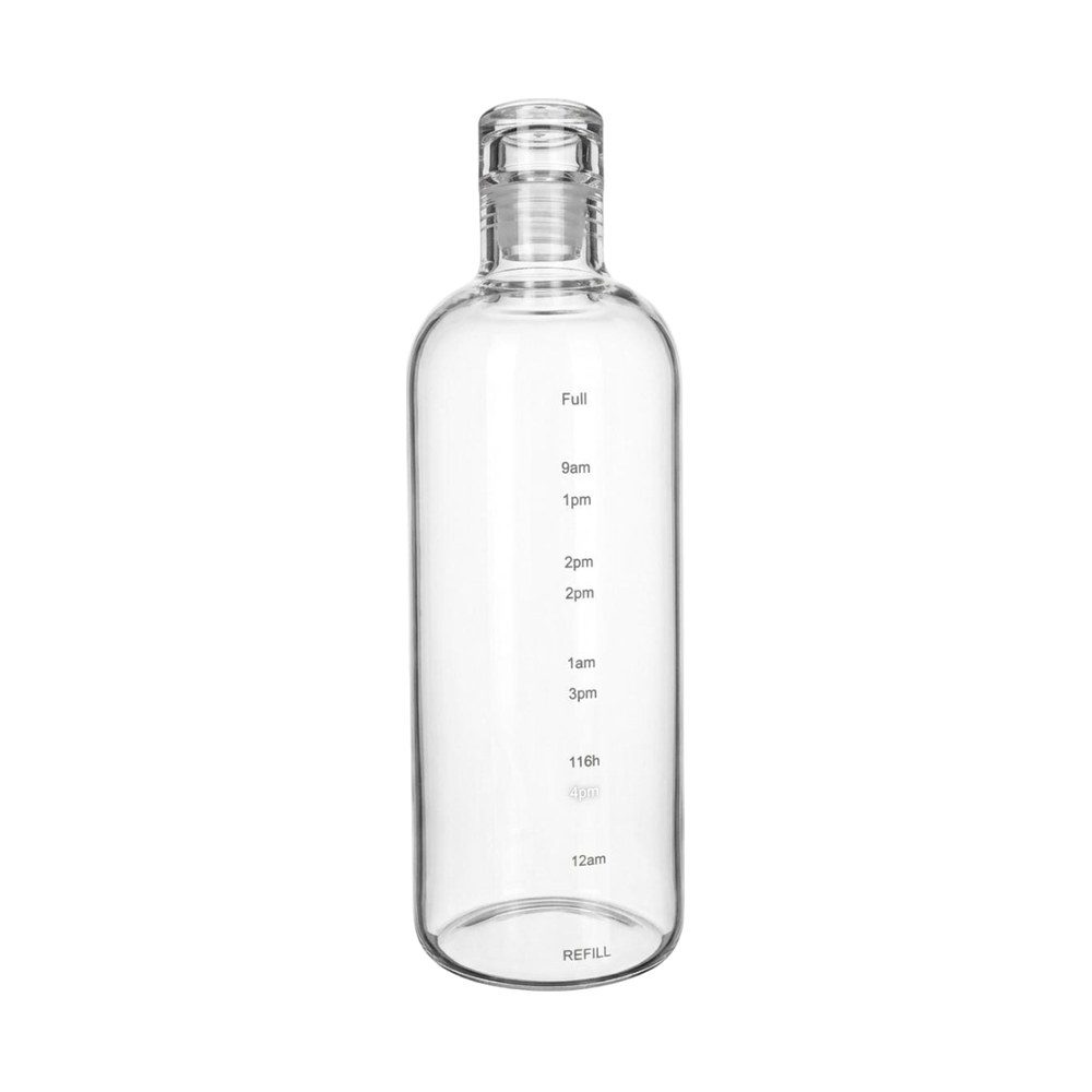500ml Glass Water Bottle With Time Markings