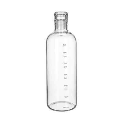 500ml Glass Water Bottle With Time Markings
