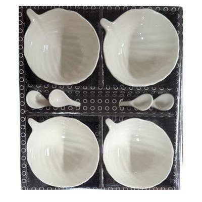 Ceramic Shell Snack Bowl Set, 8 Pieces