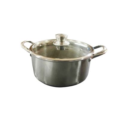 Stainless steel casserole pot with glass lid, 26cm