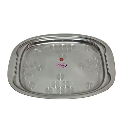 Stainless Steel Oval Serving Tray (No. 4)