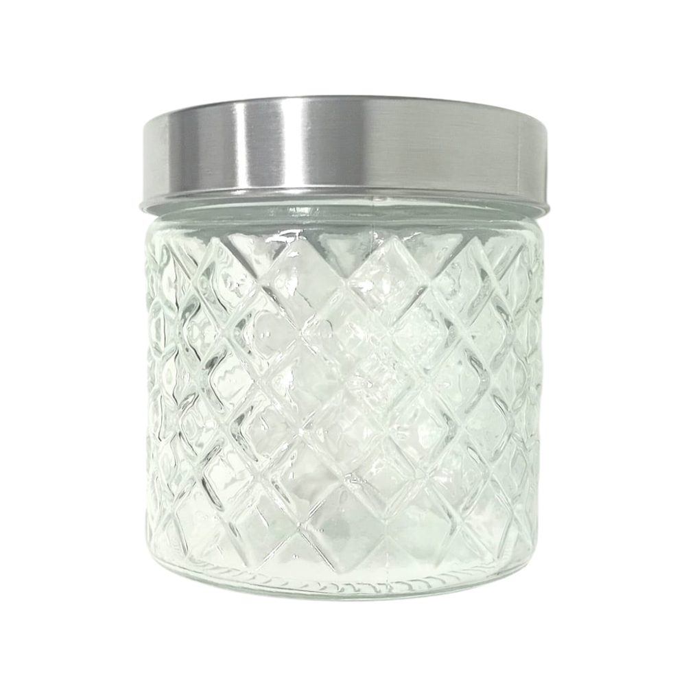 Diamond-Cut Glass Storage Jar 700ml