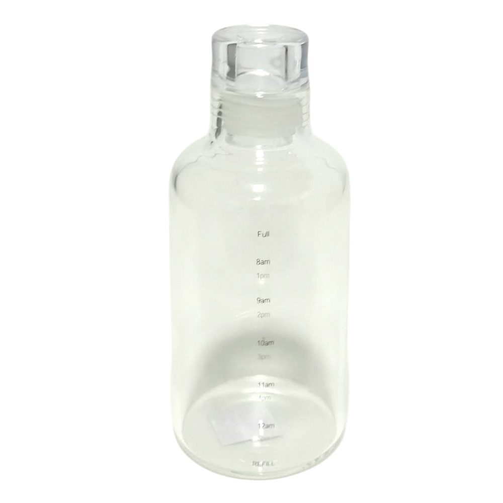 Glass Water Bottle With Time Markings