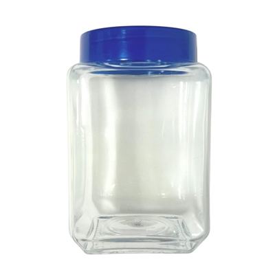 Square glass storage jar with lid