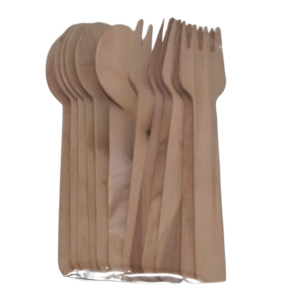 Disposable Wooden Spoon and Fork Set