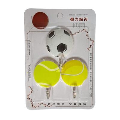 Sports Ball Adhesive Hooks, 3-Piece Set