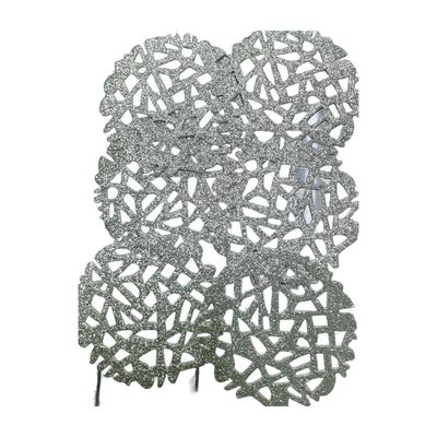 Silver Glitter Cut-Out Tea Mats, 6 Pieces