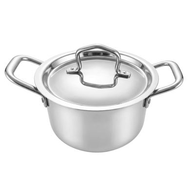 Triply stainless steel cooking pot with lid