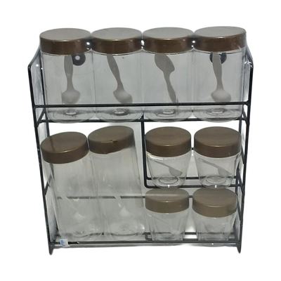 Spice Jar Rack Set, 10 Jars