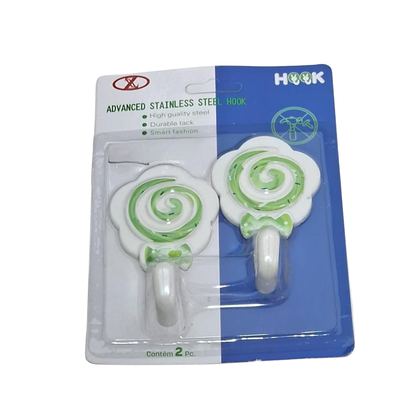 Self-Adhesive Lollipop Wall Hooks, 2 Pack