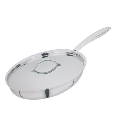 Stainless steel frying pan with lid