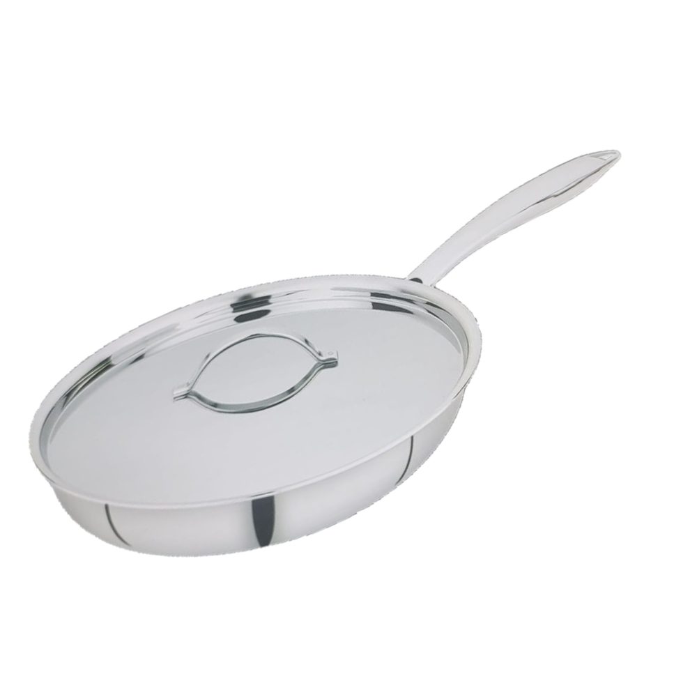 S/S FRYING PAN WITH LID 24CM