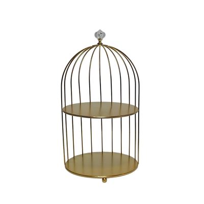 Gold Birdcage 2-Tier Cake Stand