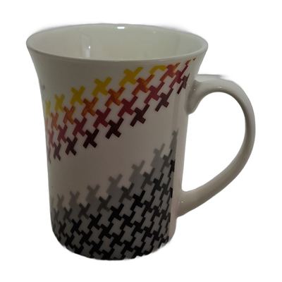 Printed ceramic flared mug, 11 oz