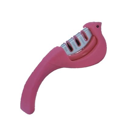 Three-stage handheld knife sharpener