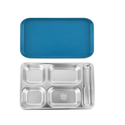 Stainless Steel Divided Meal Tray with Lid
