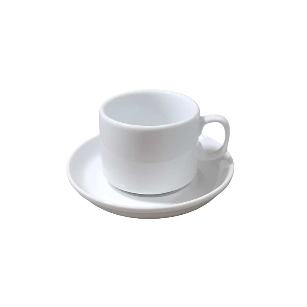 389 / 387 WHITE TEA CUP & SAUCER RD ( DANKOTUWA)(HEIGHT:5.6CM,DIAMETER:8.8CM)