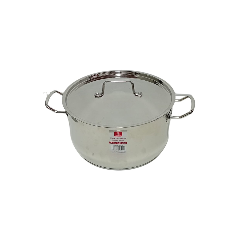 S/S COOK POT WITH S/S LID DELICE 28CM 9.25L S/B