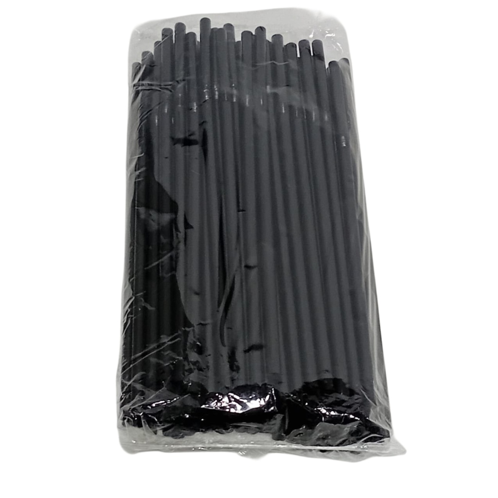 BLACK STRAW FLEXIBLE 100PCS