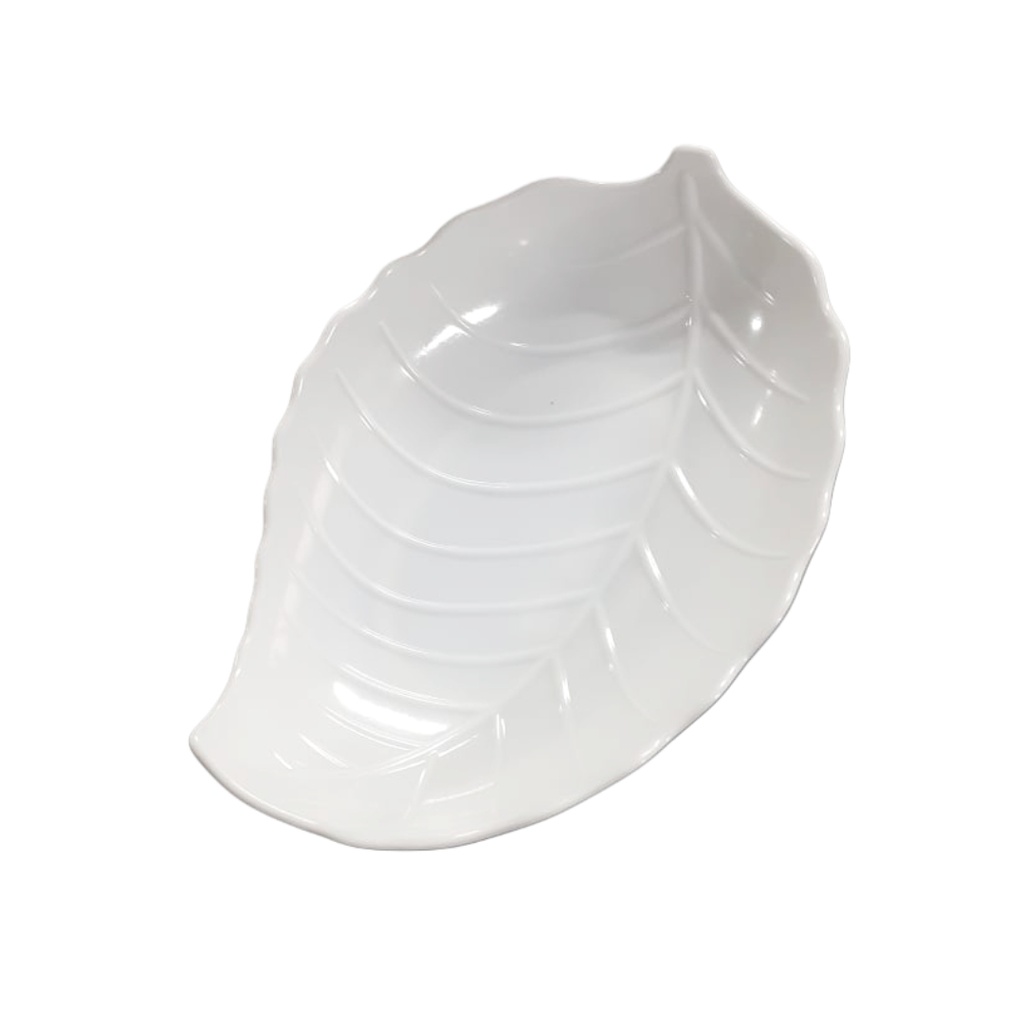 1302200028 10”KL MM LEAF PLATE MD BLACK / WHITE MM
