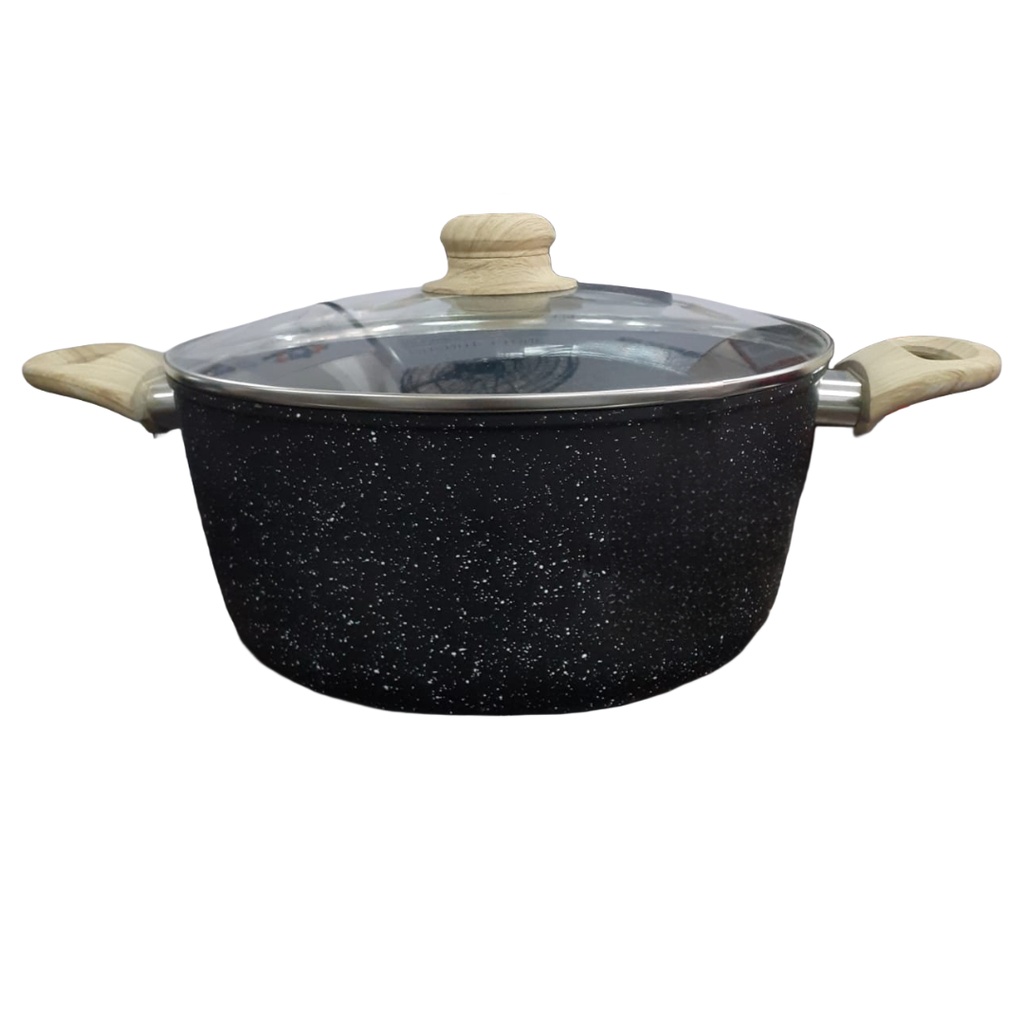 CASSEROLE W/LID GRANITE STONE ALU  (18CM FL18)