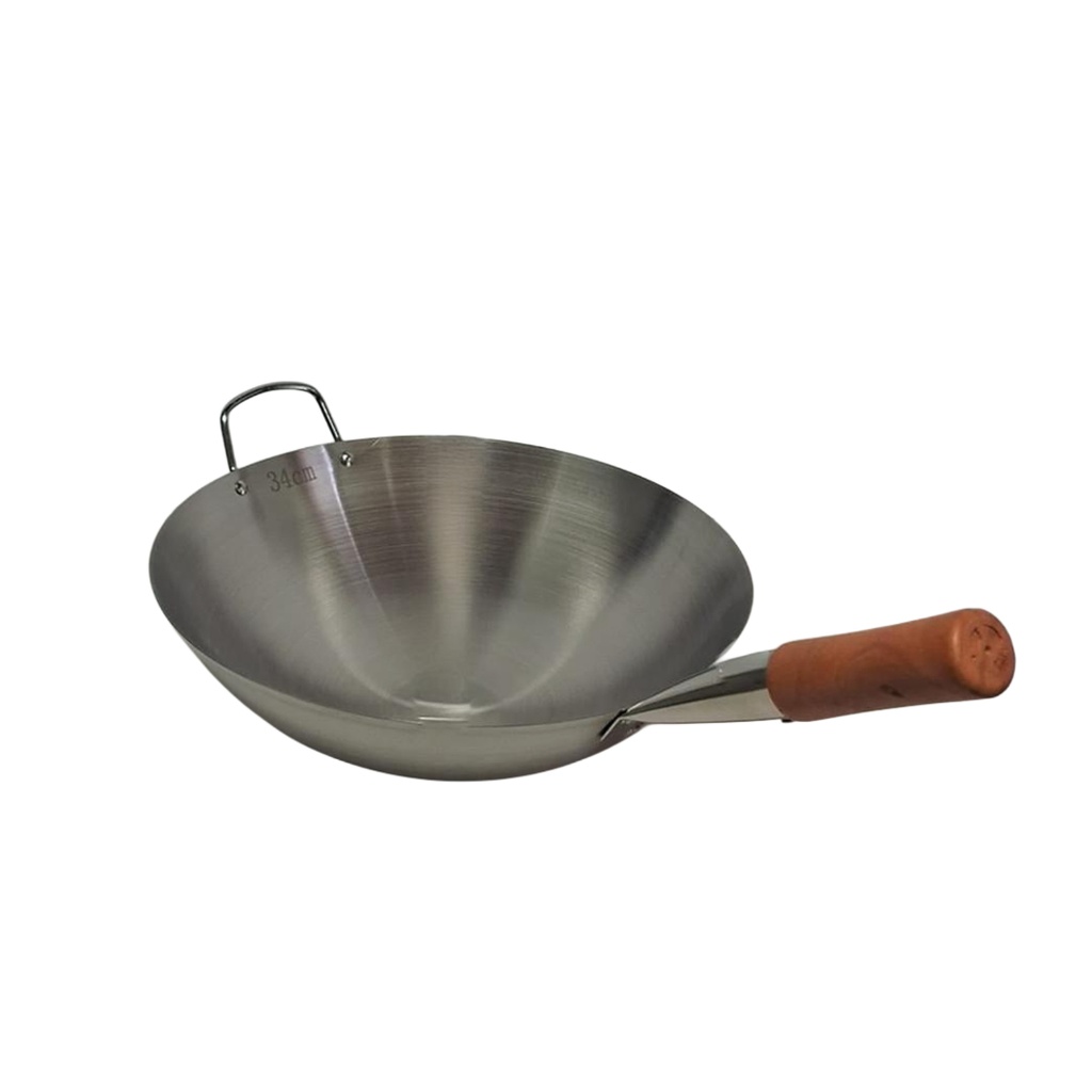 WOODEN HANDLE WOK 34CM