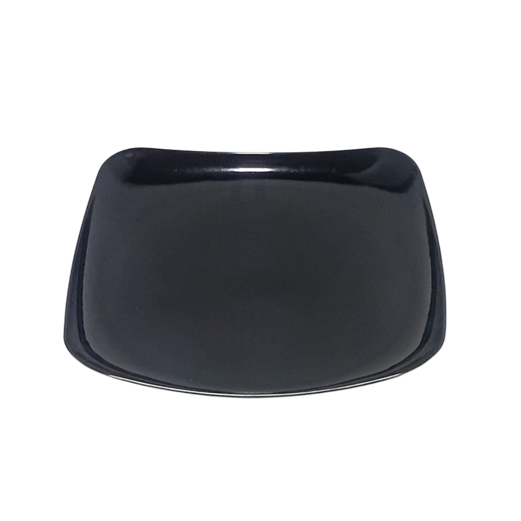 1302200049 10” SQ MM PLATE WHITE / BLACK  PRINTED