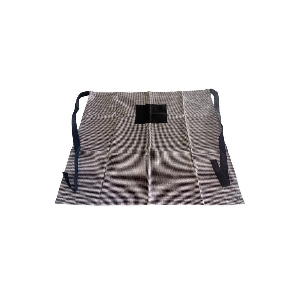 HOUNDSTOOTH HALF APRON WITH POCKET