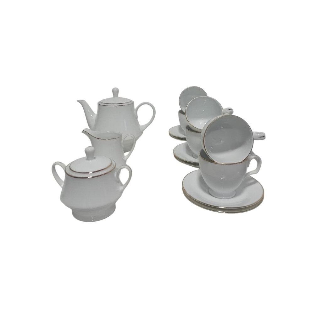 T17PC-16007 766033 17 PCS TEA SET  NORITAKE GOLD LINE