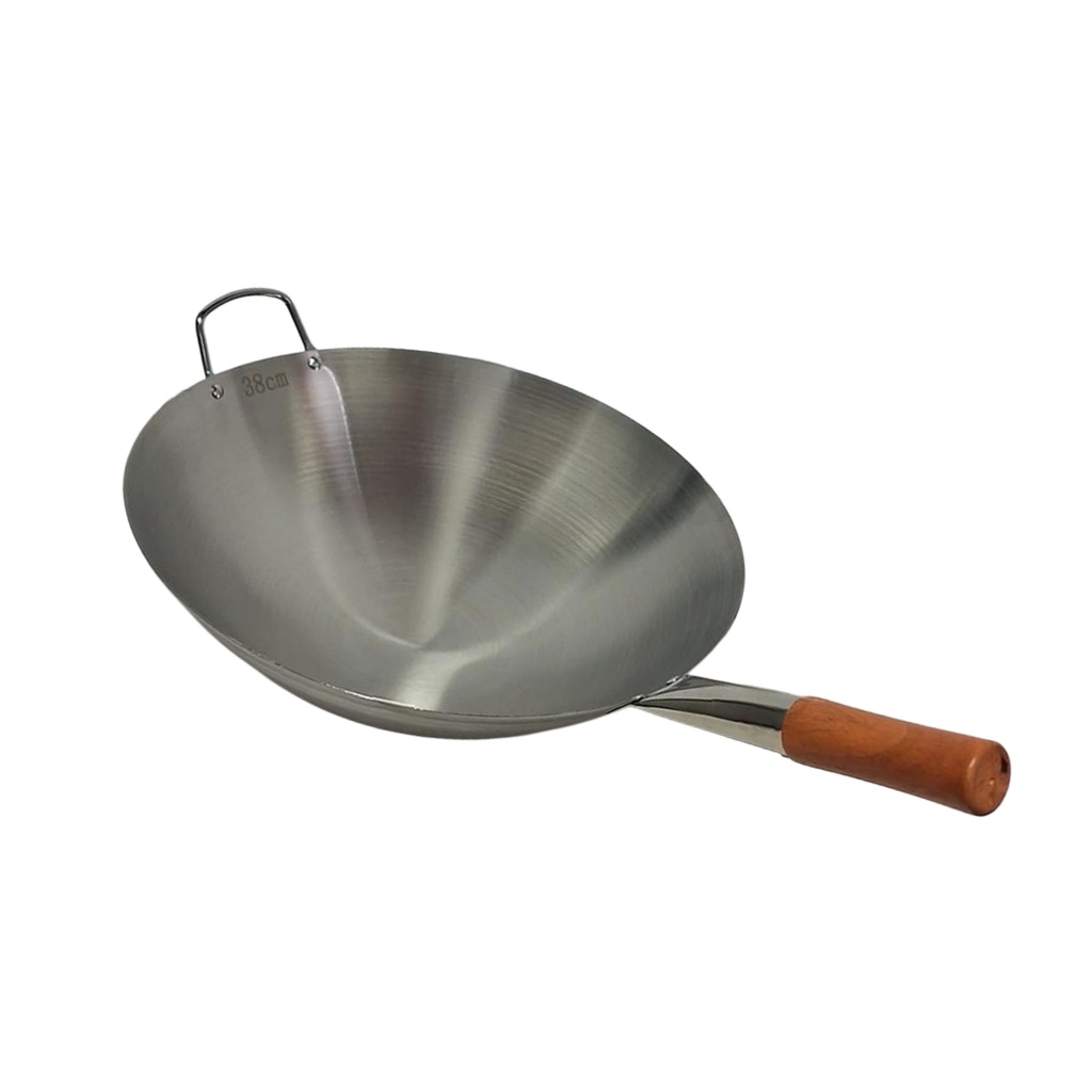 WOODEN HANDLE WOK 38CM