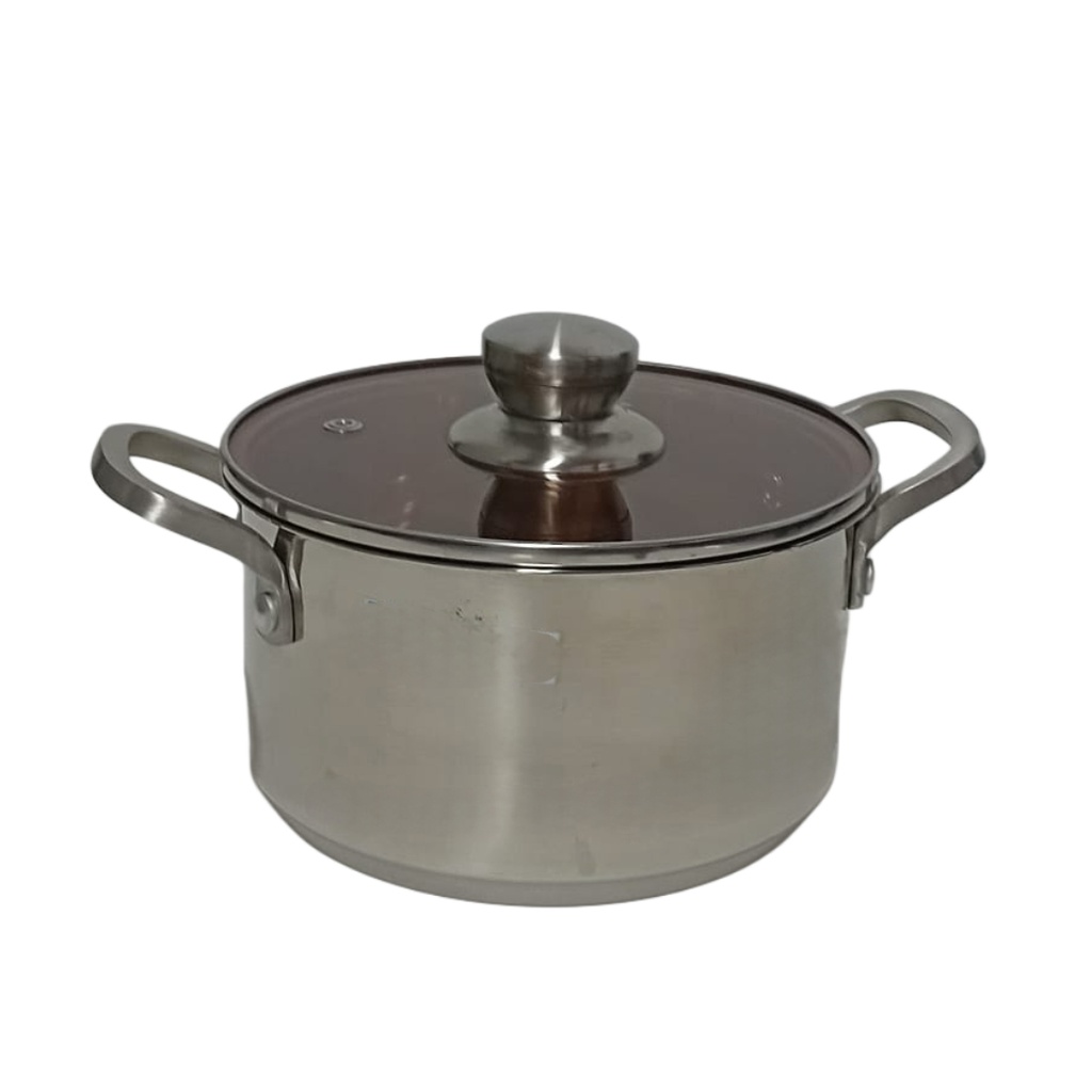 000A42 QY-2472 S/S SAUCE PAN W/GLASS LID 16CM