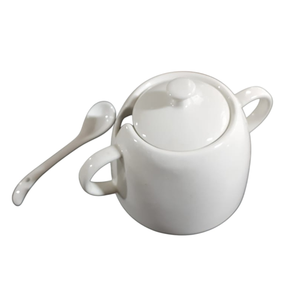 5517-42 M4419 CERAMIC SUGAR POT & SPOON