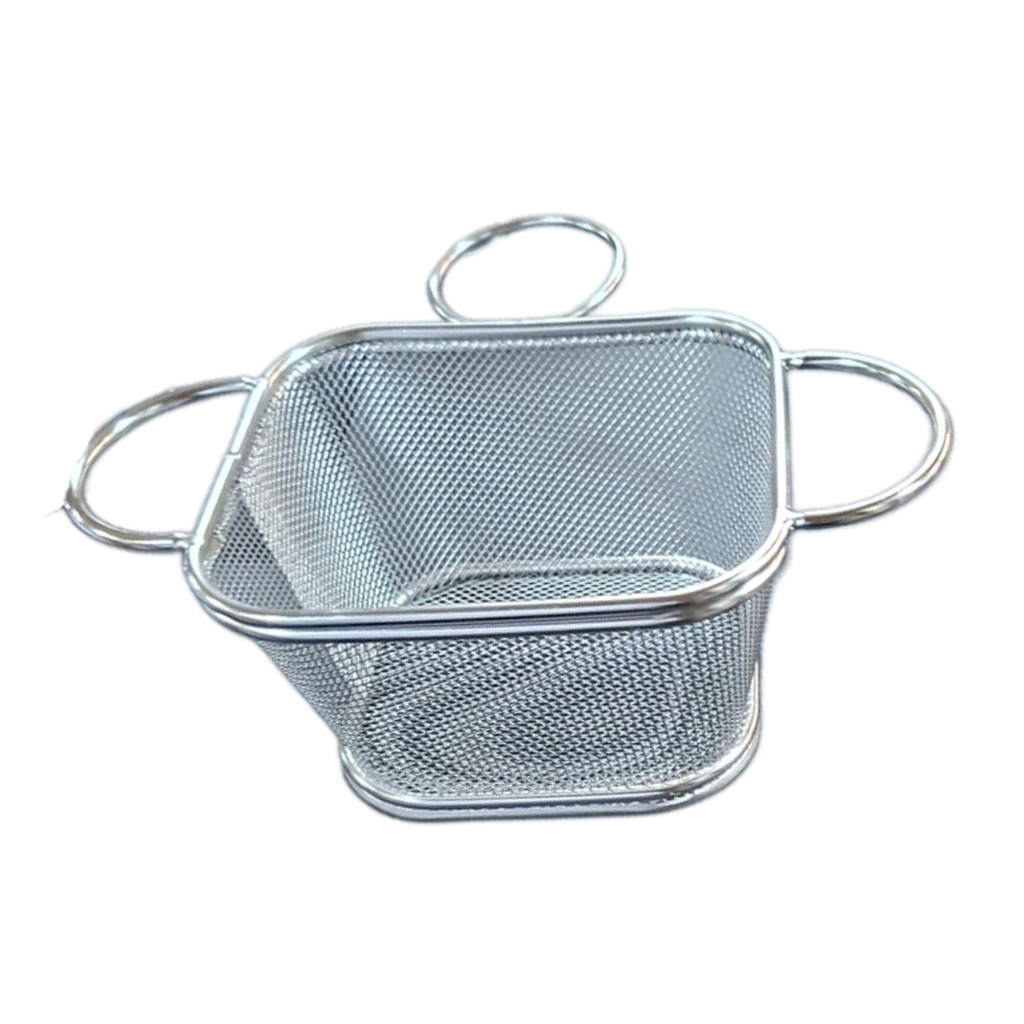 1167-6 S/S CHIPS BASKET WITH SAUCE CUP LG
